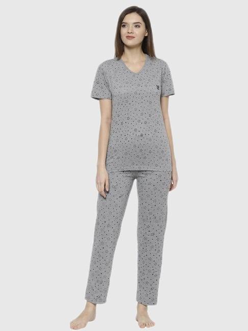 vimal jonney grey graphic print pajama set