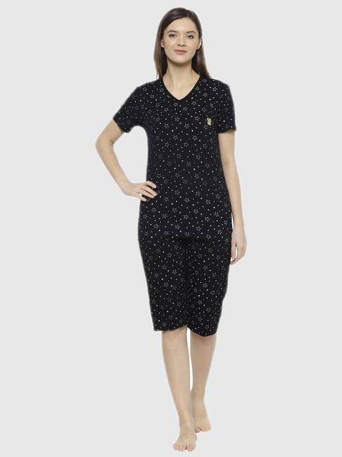 vimal jonney black graphic print pajama set