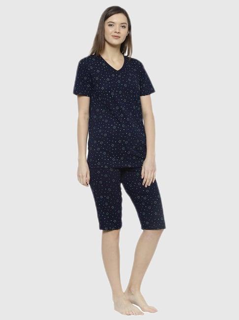 vimal jonney blue graphic print pajama set