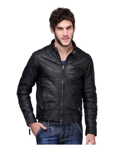 teakwood leathers black comfort fit jacket