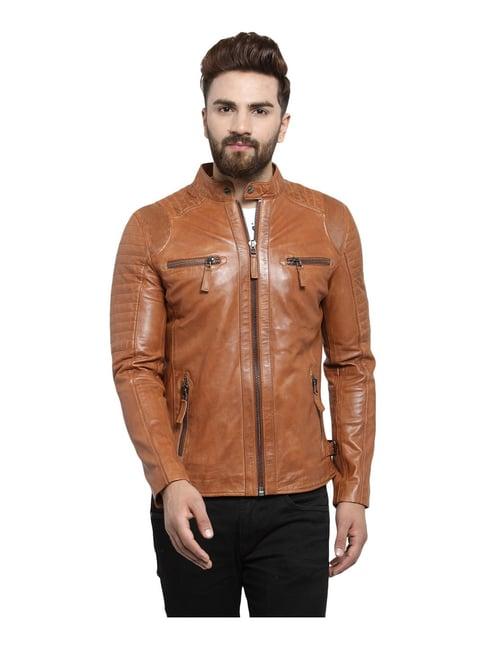 teakwood leathers tan comfort fit jacket