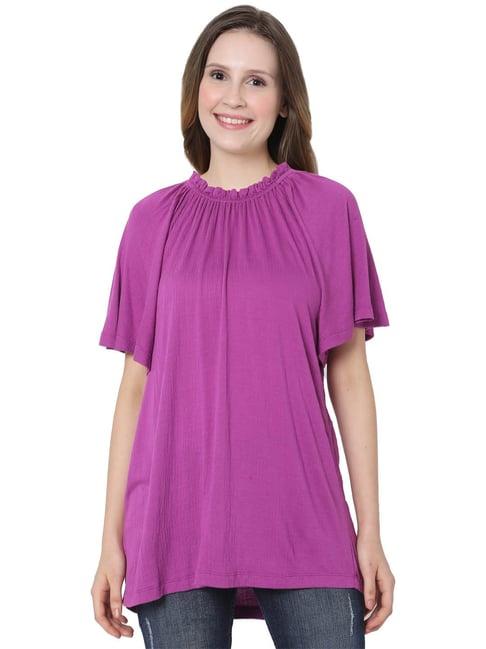 vero moda purple regular fit top