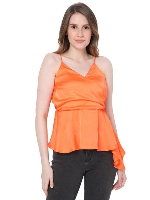 vero moda orange flared fit top