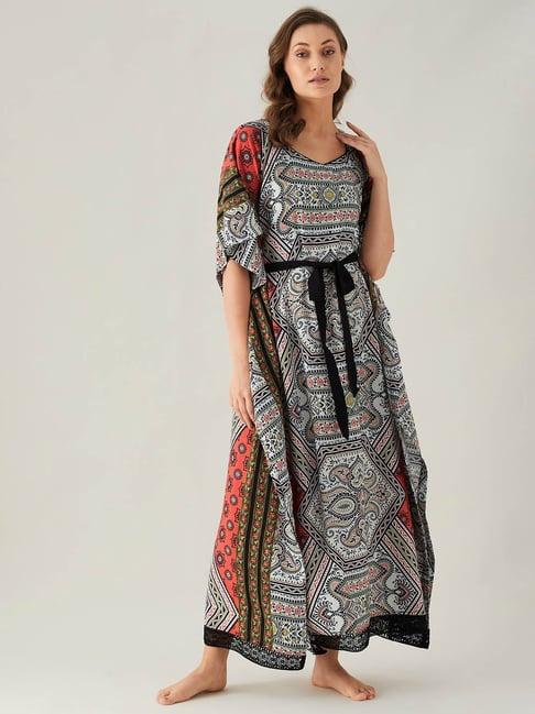 the kaftan company multicolor printed kaftan nighty