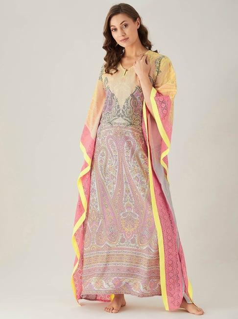 the kaftan company multicolor printed kaftan nighty