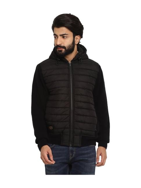 royal enfield black quilted hoodie