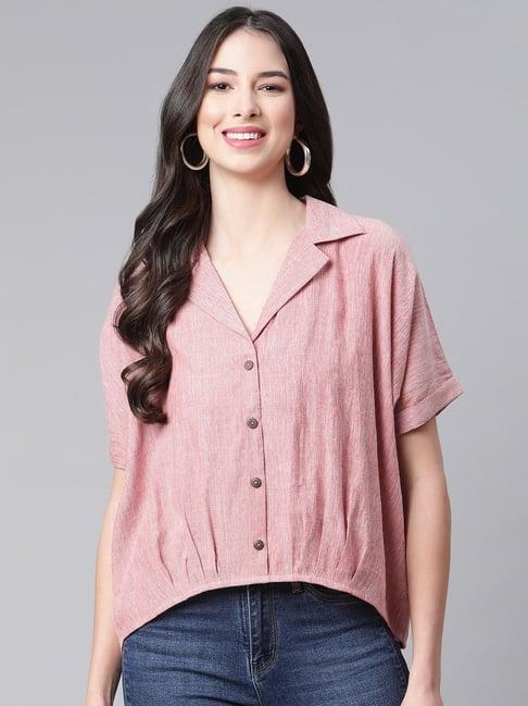 cottinfab pink half sleeve rayon shirt