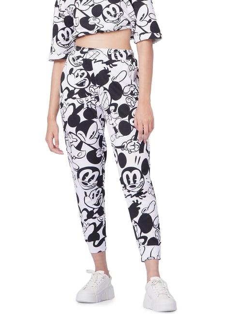 only white & black printed sweatpants