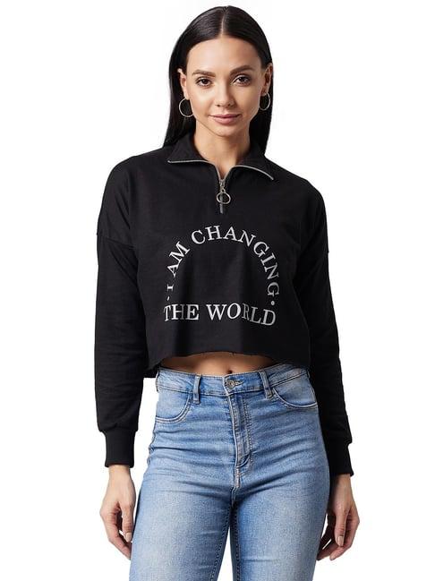 dolce crudo black collared sweatshirt