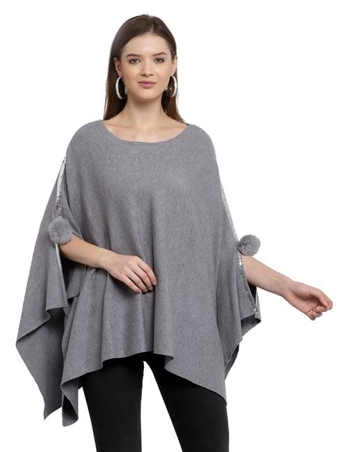 mafadeny grey poncho