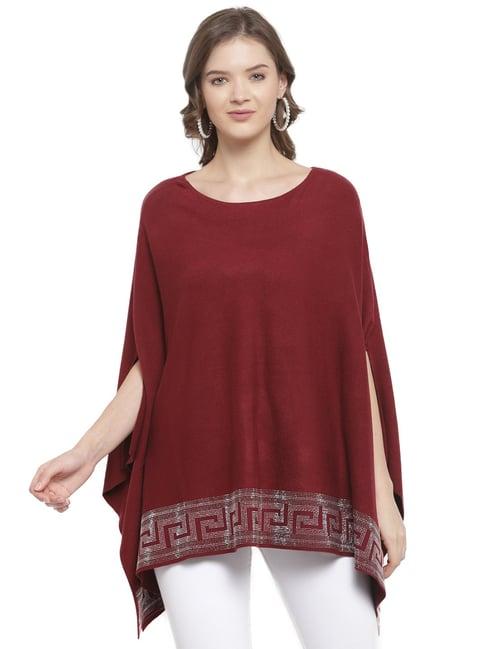 mafadeny maroon poncho