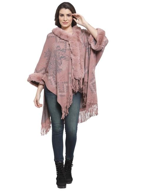 mafadeny peach self design poncho