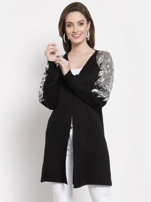 mafadeny black embellished shrug