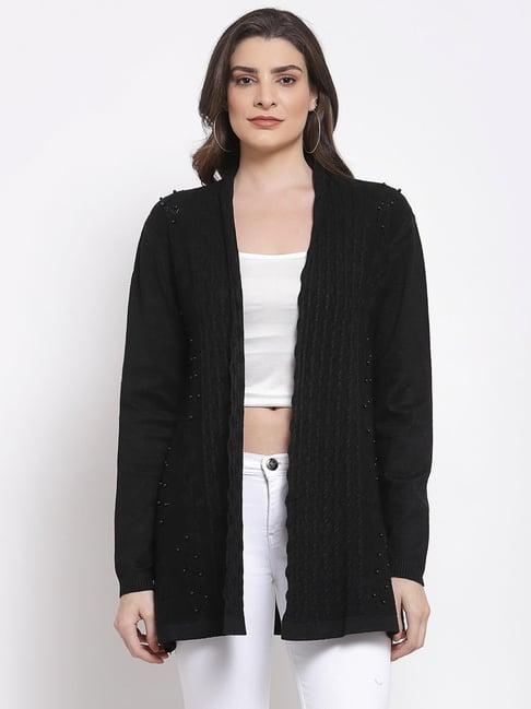 mafadeny black embellished shrug