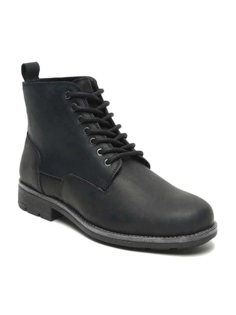 teakwood leathers men's black casual boots