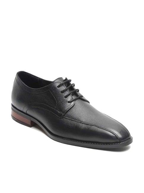 teakwood leathers men's black derby shoes