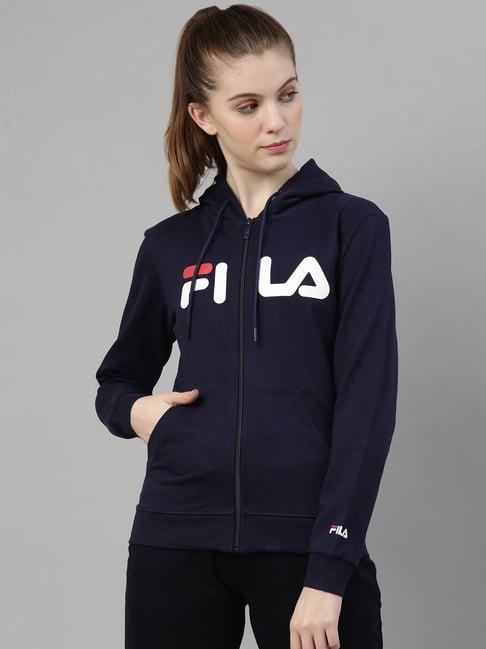 fila navy full sleeves sports hoodie