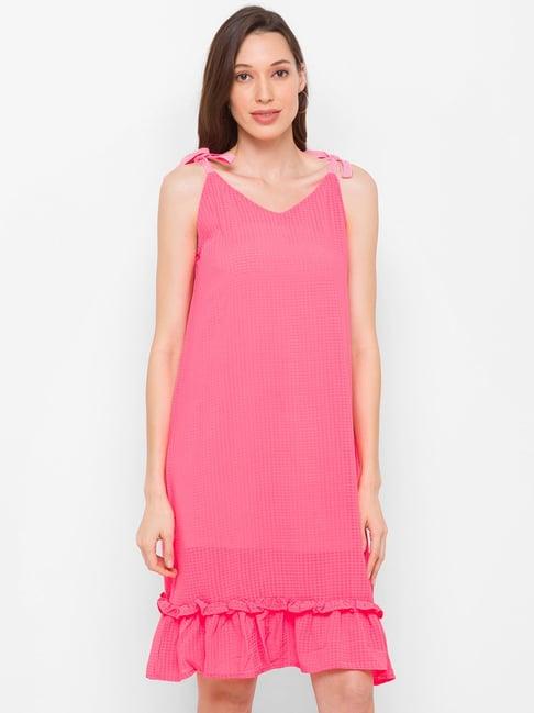 globus neon pink slip dress