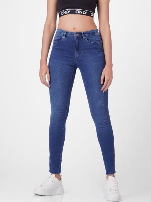 only medium blue skinny fit jeans