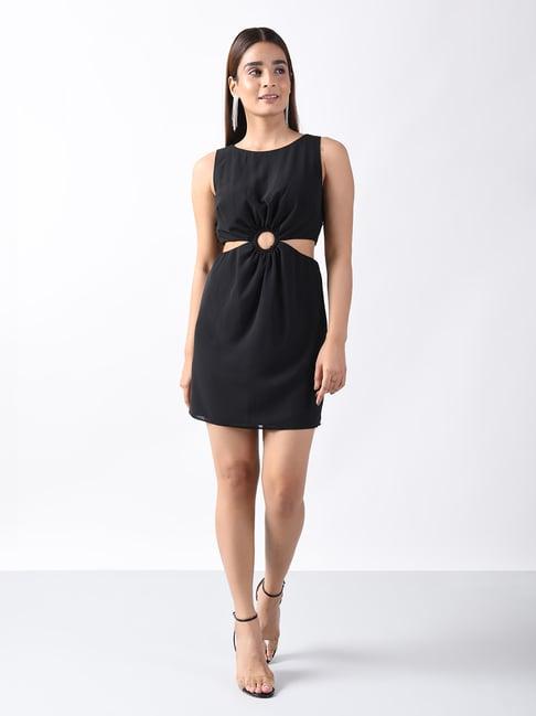 attic salt black regular fit dress