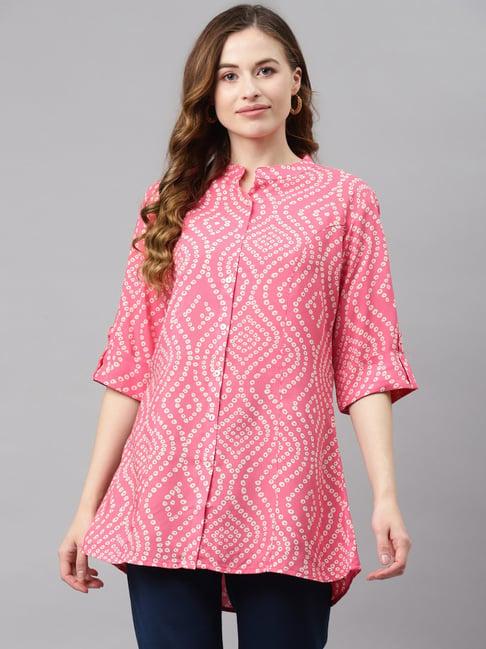 divena pink printed a-line tunic