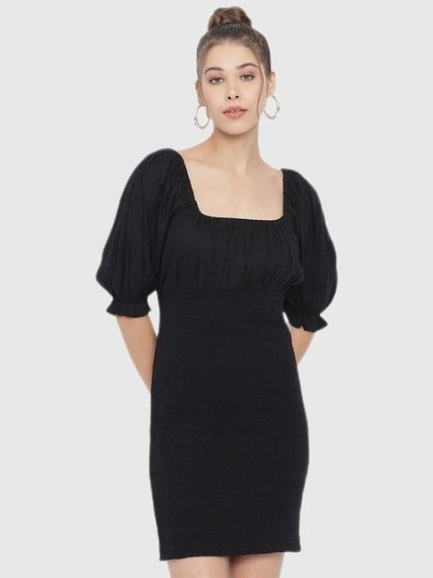 trend arrest black slim fit dress