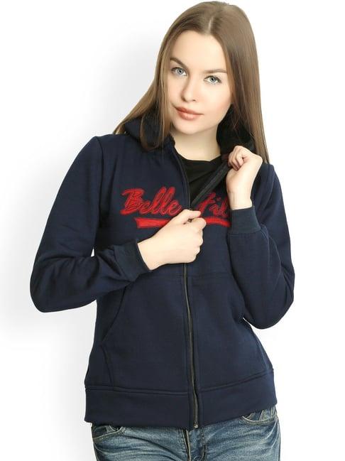 belle fille navy regular fit hoodie