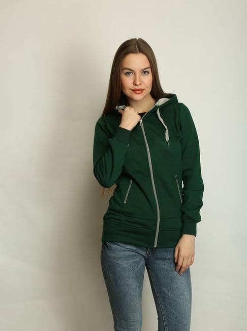 belle fille green regular fit hoodie