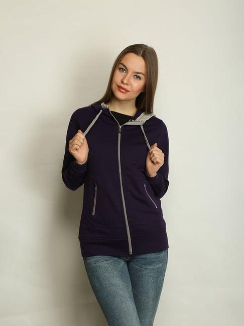 belle fille purple regular fit hoodie