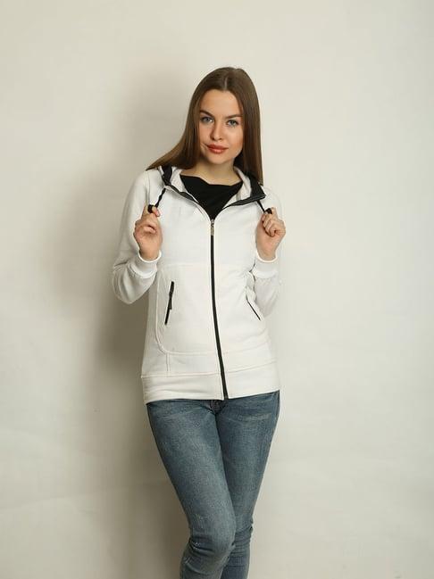 belle fille white regular fit hoodie