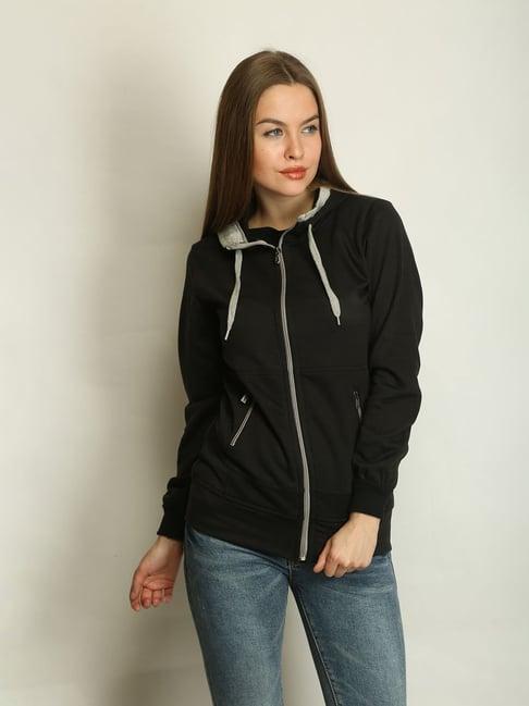 belle fille black regular fit hoodie