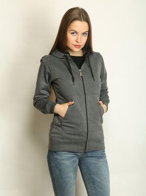 belle fille grey textured hoodie