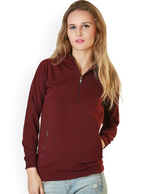 belle fille maroon regular fit sweatshirt