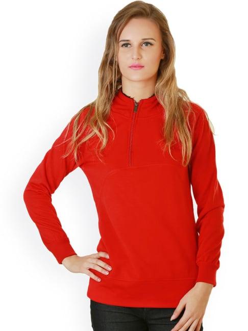 belle fille red regular fit sweatshirt