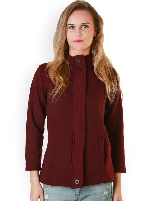 belle fille maroon regular fit jacket