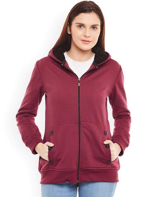 belle fille maroon regular fit jacket