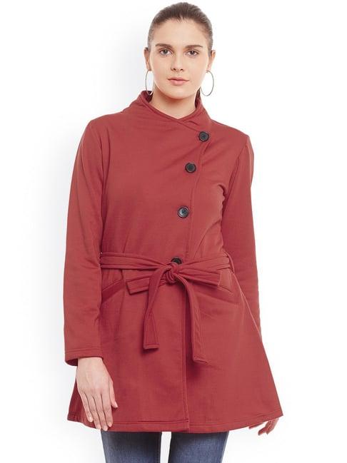 belle fille red regular fit coat