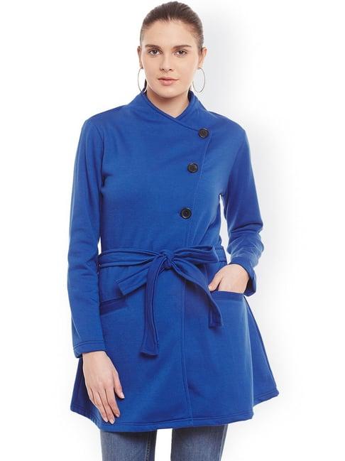 belle fille royal blue regular fit coat