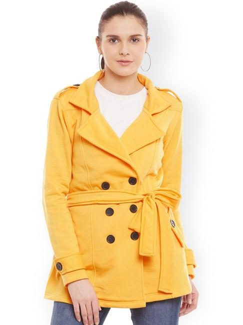 belle fille yellow regular fit jacket