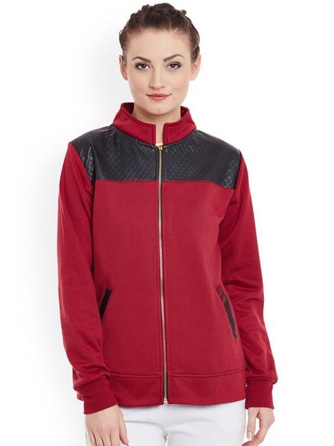 belle fille maroon regular fit jacket