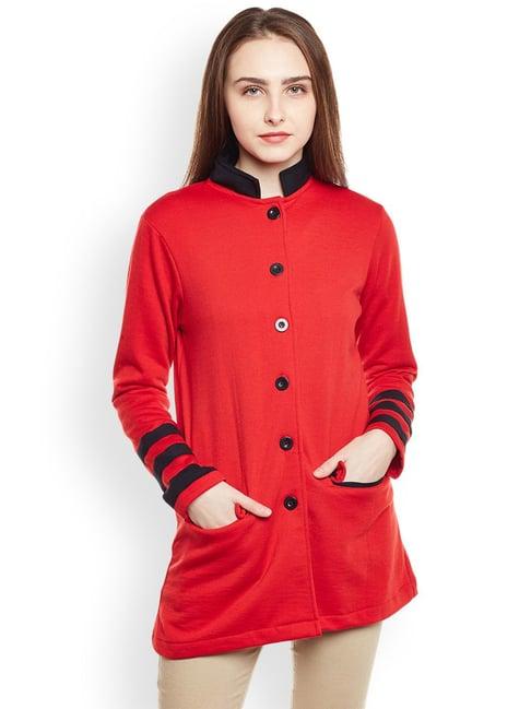 belle fille red regular fit coat