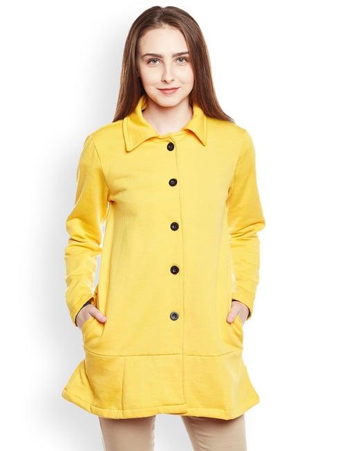 belle fille yellow regular fit coat