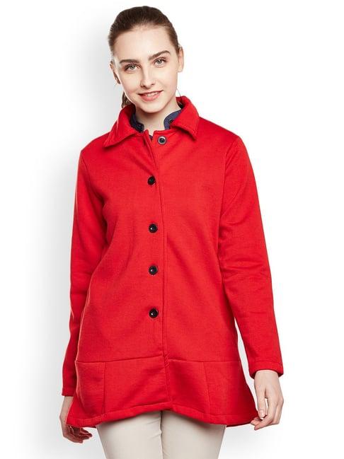 belle fille red regular fit coat