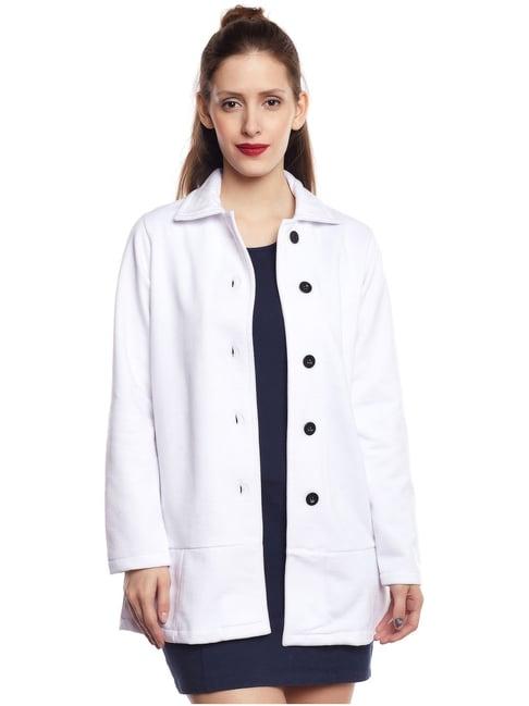 belle fille white regular fit coat