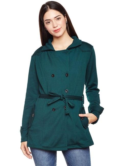 belle fille bottle green regular fit jacket