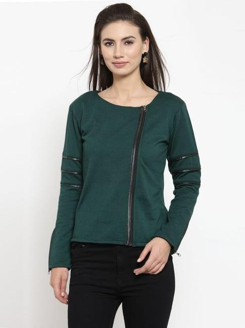 belle fille bottle green regular fit jacket