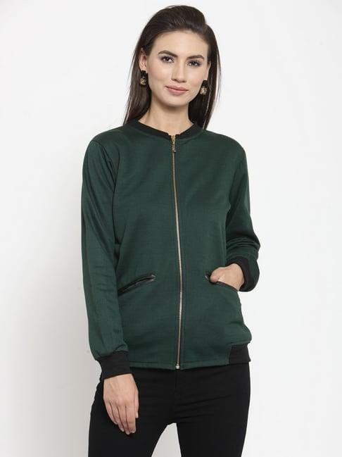 belle fille bottle green regular fit jacket