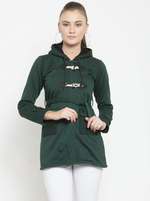 belle fille bottle green regular fit jacket