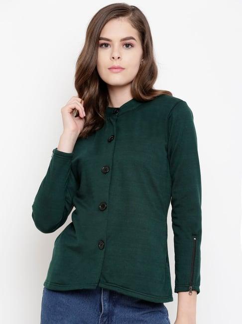 belle fille bottle green regular fit jacket