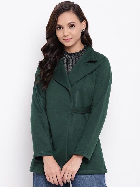 belle fille bottle green regular fit jacket